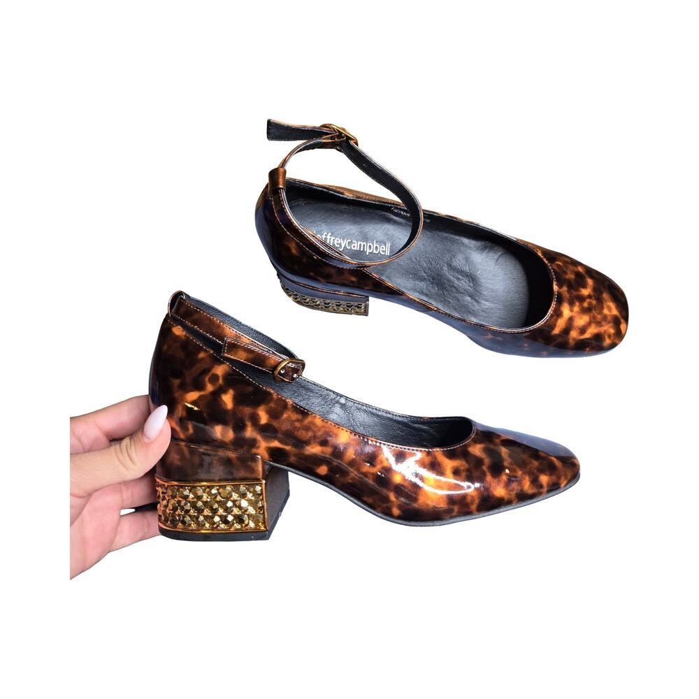 Jeffrey Campbell‎ Blaire Ankle Strap Leopard Print Heels Size: 6